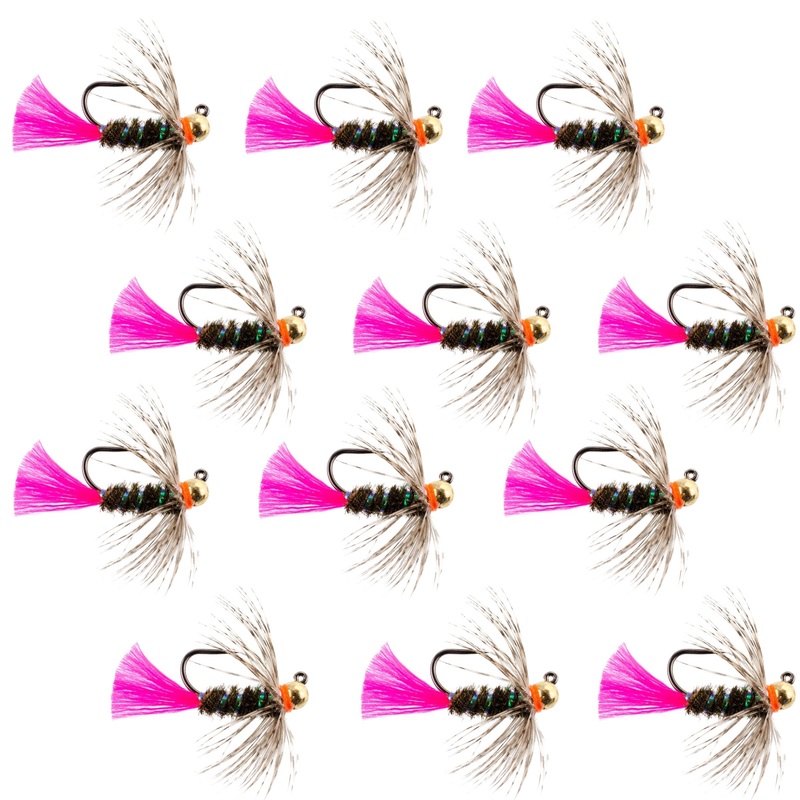 Tungsten Bead Jig Tactical Blow Torch Czech Nymph Euro Nymphing Fly – 1 Dozen Flies Size 12