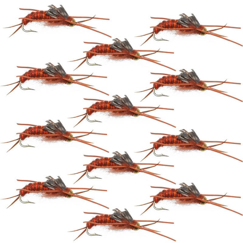 Tungsten Bead Kaufmann’s Brown Stone Fly with Rubber Legs – Stonefly Wet Fly – 1 Dozen Flies Hook Size 8