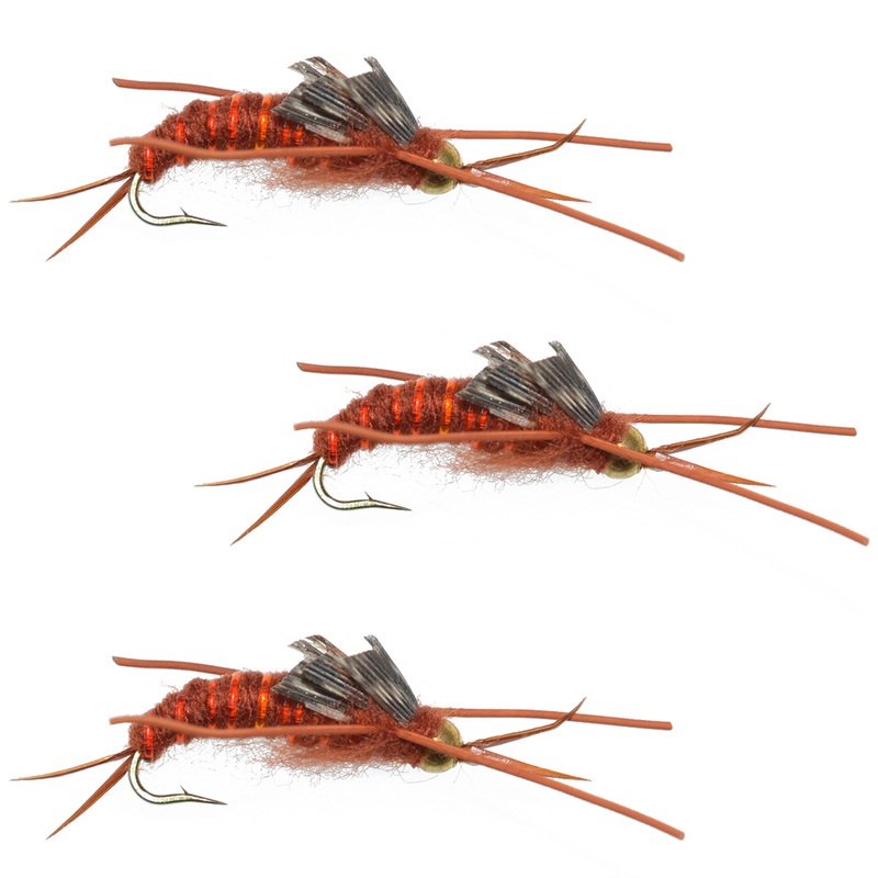 Tungsten Bead Kaufmann’s Brown Stone Fly with Rubber Legs – Stonefly Wet Fly – Hook Size 6