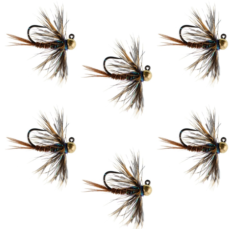Tungsten Bead Soft Hackle Pheasant Tail Tactical Jig Czech Nymph Euro Nymphing Fly – 6 Flies Size 16