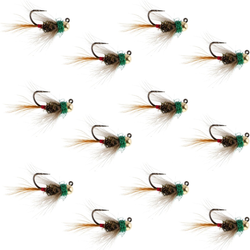 Tungsten Bead Tactical CDC Frenchie Czech Nymph Euro Nymphing Fly – 1 Dozen Flies Size 16