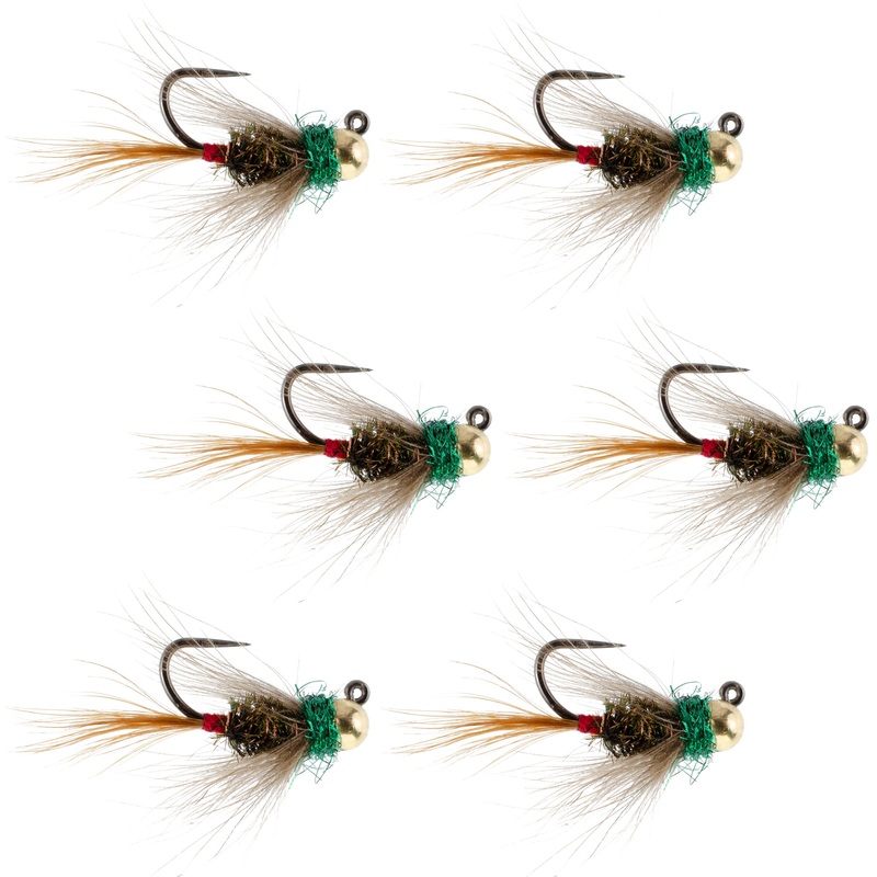 Tungsten Bead Tactical CDC Frenchie Czech Nymph Euro Nymphing Fly – 6 Flies Size 12