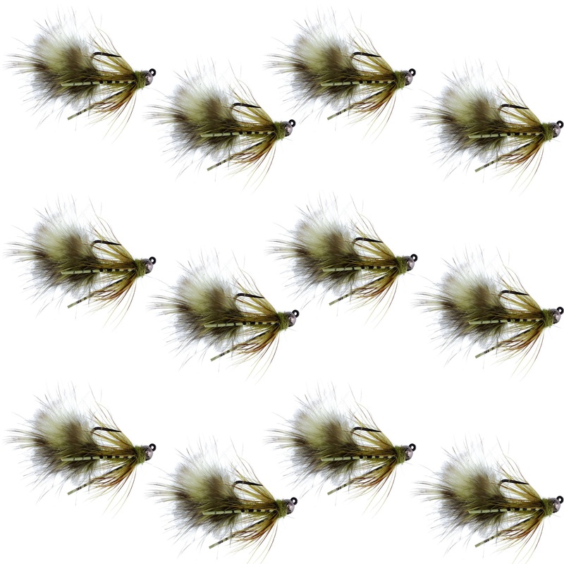 Tungsten Bead Tactical Mini Bugger Czech Nymph Euro Nymphing Fly – 1 Dozen Flies Size 12