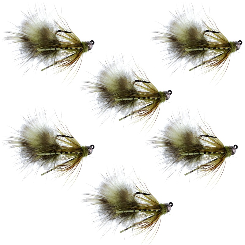 Tungsten Bead Tactical Mini Bugger Czech Nymph Euro Nymphing Fly – 6 Flies Size 12