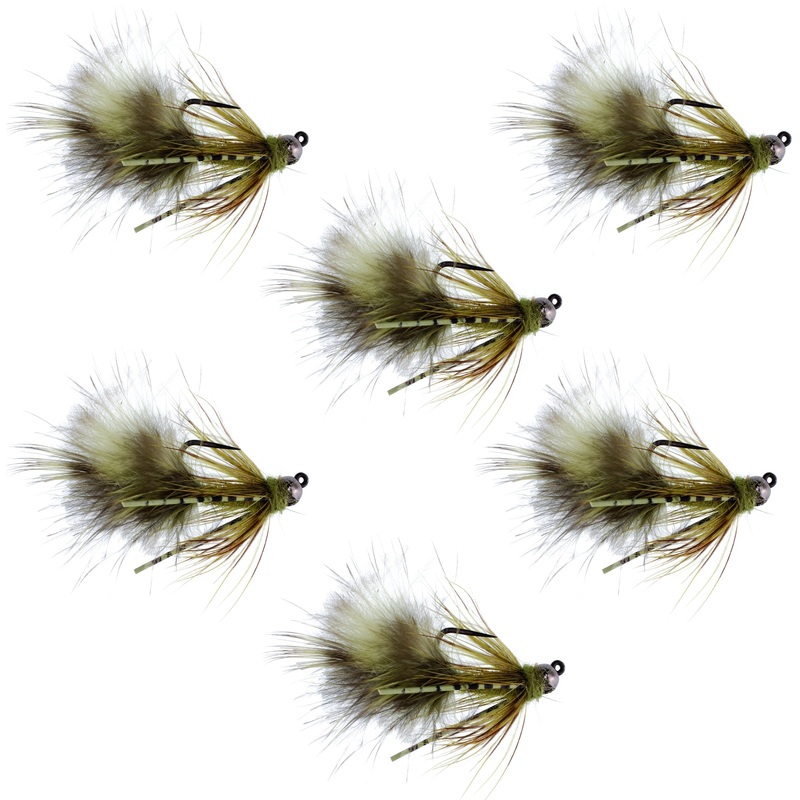 Tungsten Bead Tactical Mini Bugger Czech Nymph Euro Nymphing Fly – 6 Flies Size 8