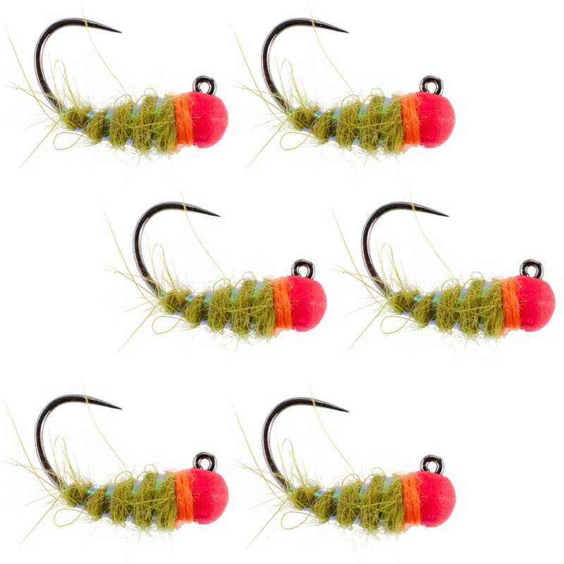 Tungsten Hot Bead Walt’s Worm Jig Tactical Czech Nymph Euro Nymphing Fly – 6 Flies Hook Size 12