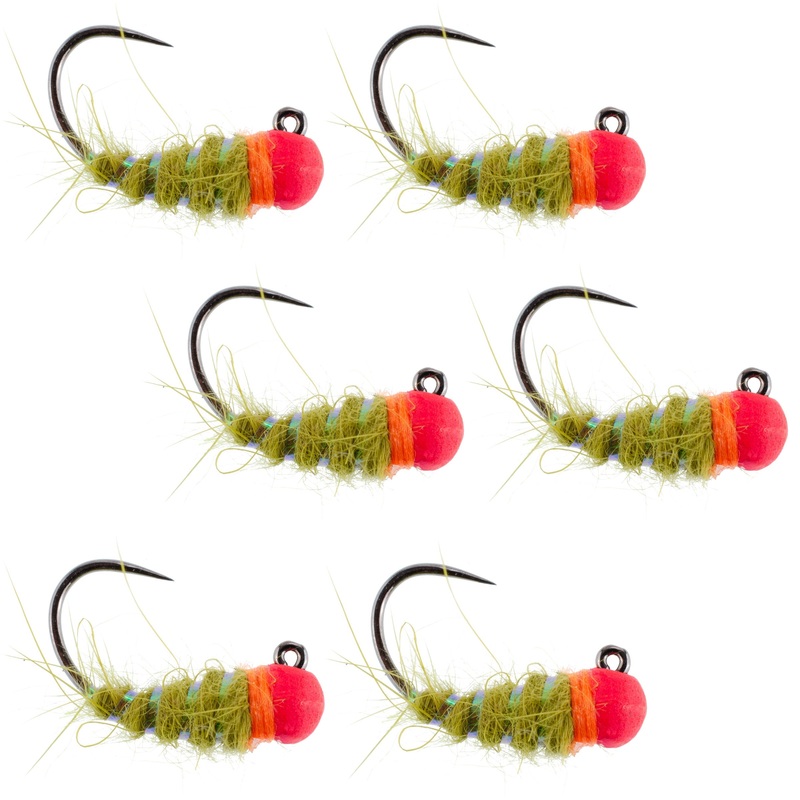 Tungsten Hot Bead Walt’s Worm Jig Tactical Czech Nymph Euro Nymphing Fly – 6 Flies Hook Size 16