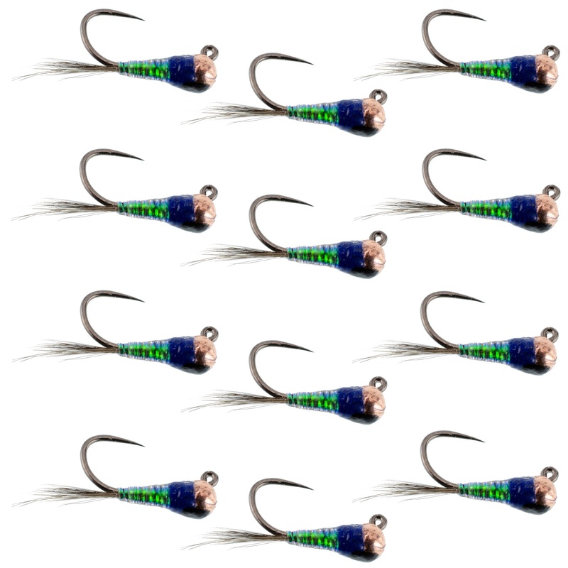 Tungsten Bead Gasolina Perdigon Tactical Jig Czech Euro Nymph Spanish Nymphing Fly – 1 Dozen Flies Size 18