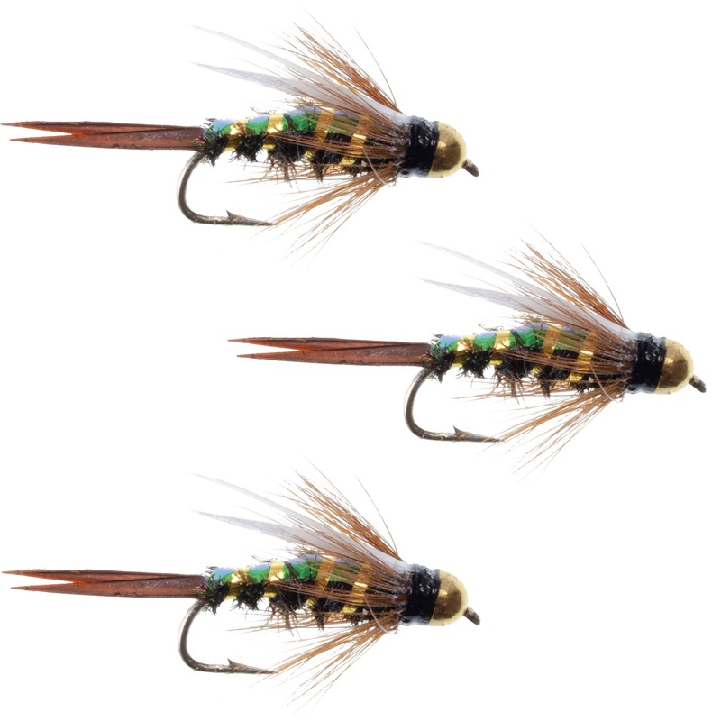 3 Pack Flash Back Tungsten Bead Head Prince Nymph Fly Fishing Flies – Hook Size 18