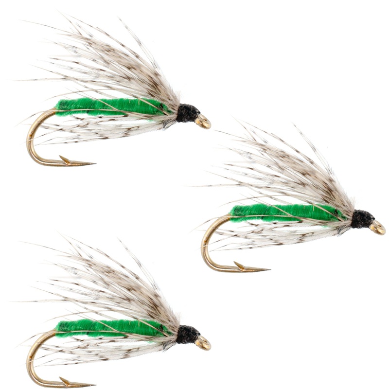 3 Pack Soft Hackle Partridge and Green Fly Fishing Wet Flies – Hook Size 16