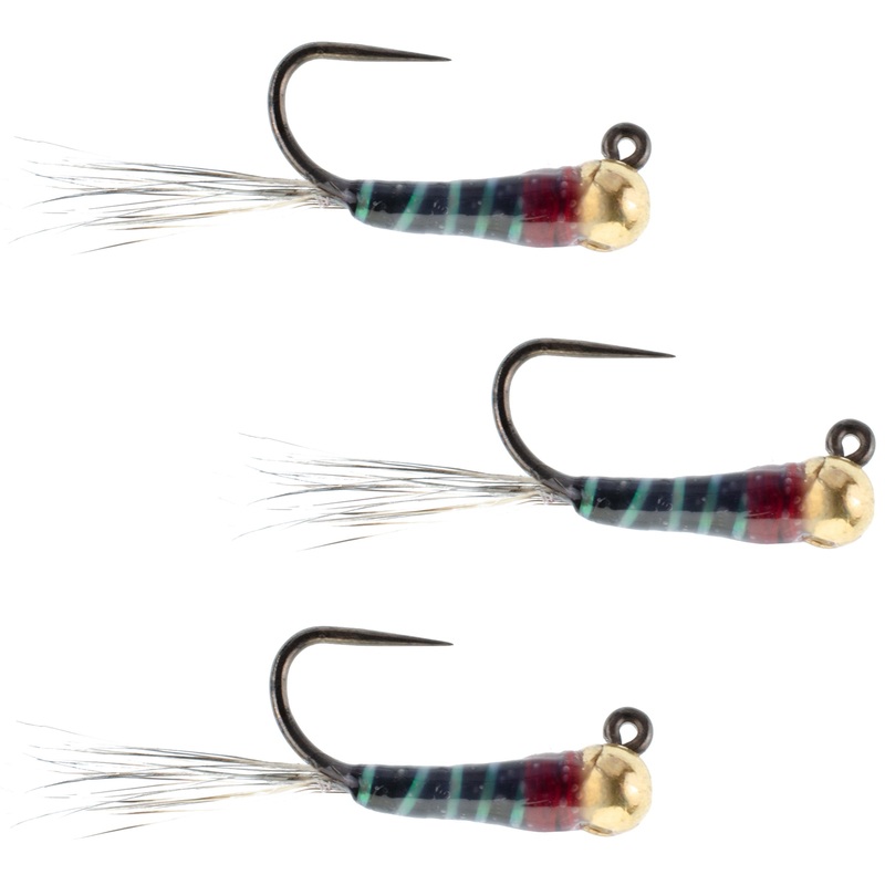 3 Pack Tungsten Bead Black Perdigon Tactical Jig Czech Euro Nymph Spanish Nymphing Fly – Hook Size 14