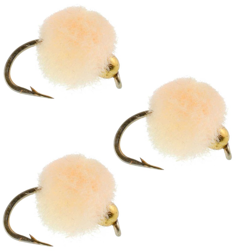 3 Pack Bead Head Oregon Cheese Egg Fly Fishing Flies – Hook Size 16