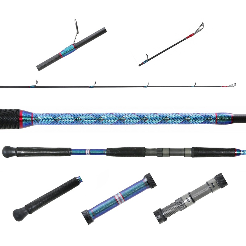 Jigging World MK2 7’6″ Custom Spinning Rod – Blue/Red