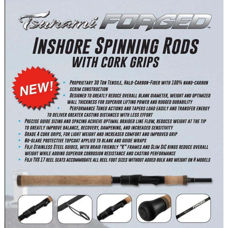 Tsunami 2024 Forged Inshore Spinning Rods