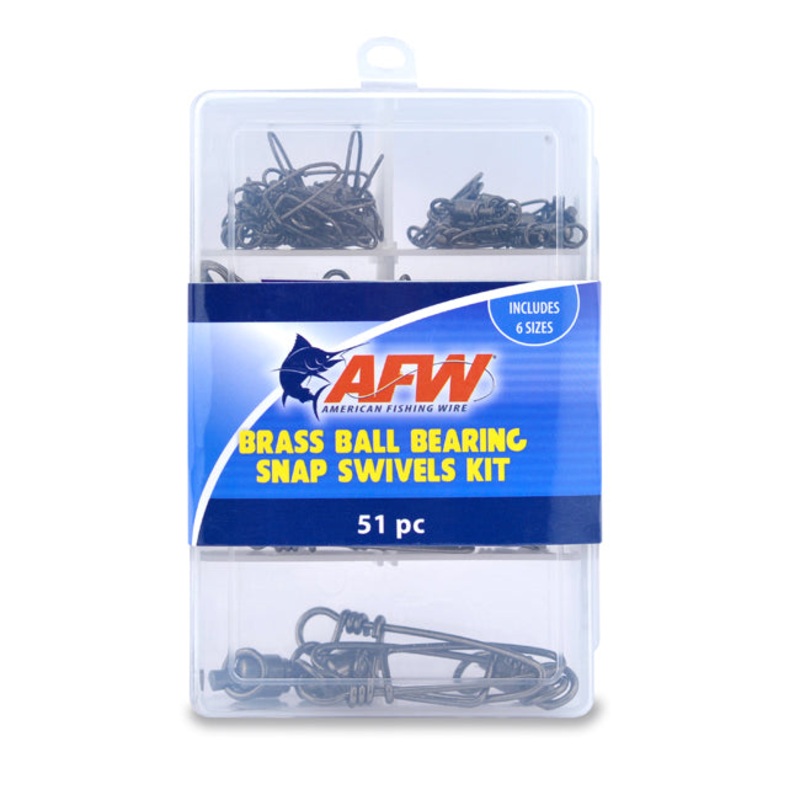 American Fishing Wire Brass Ball Bearing Snap Swivels Kit