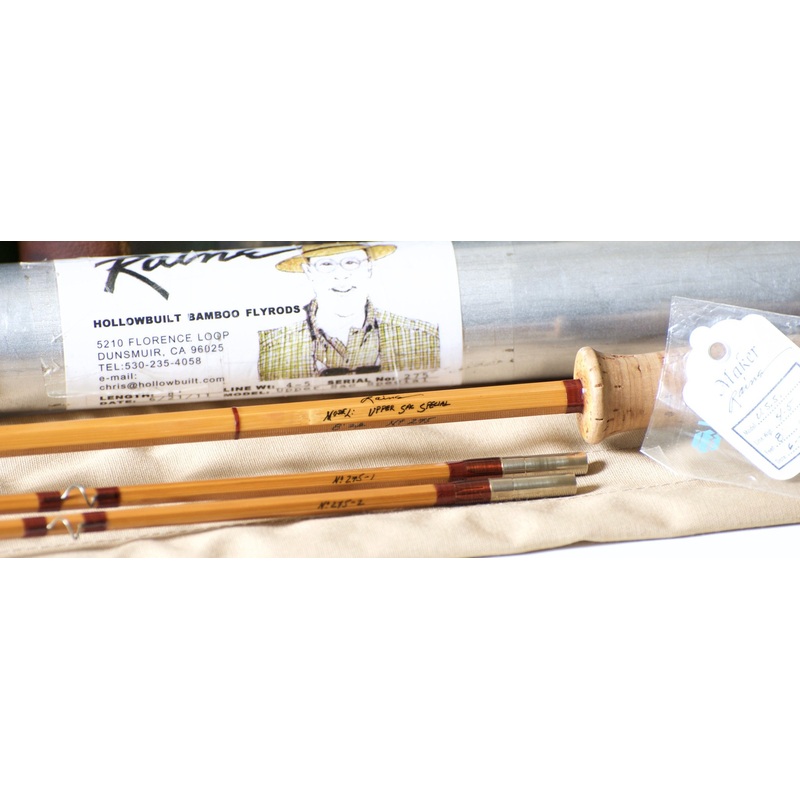 Chris Raine (Dunsmuir Rod Co) “Upper Sac Special” 8′ 2/2 #4/5 Bamboo Rod