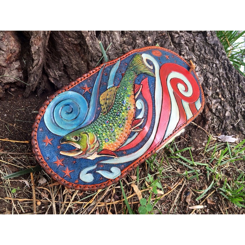 Annie Margarita Leather Reel Case – “Star Spangled Brookie”
