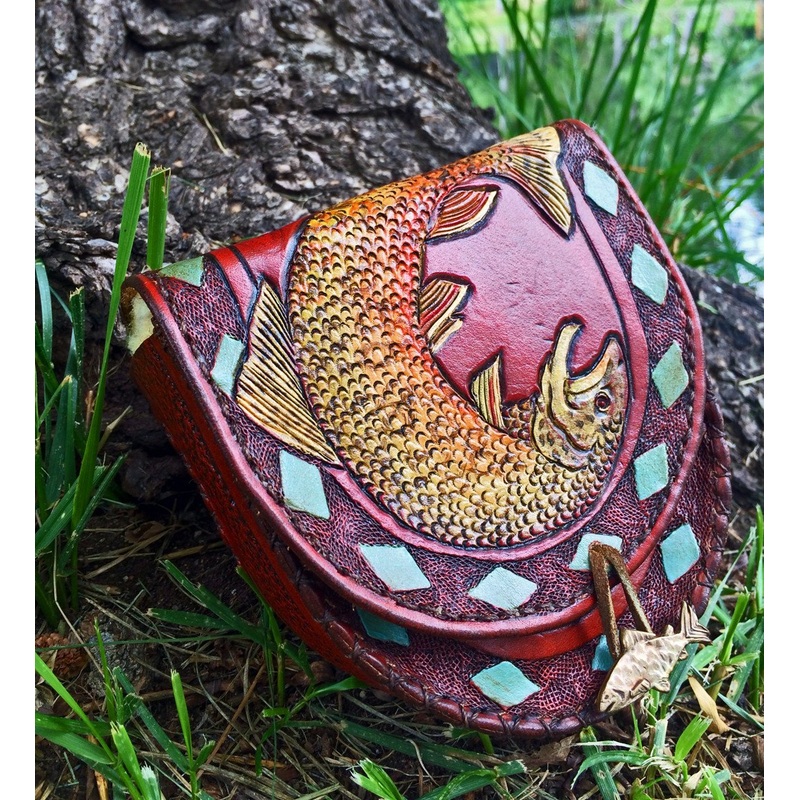 Annie Margarita Leather Reel Case – “Tiger Flip”