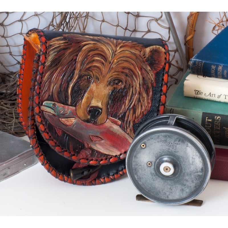 Annie Margarita Leather Reel Case – “Grizzly”