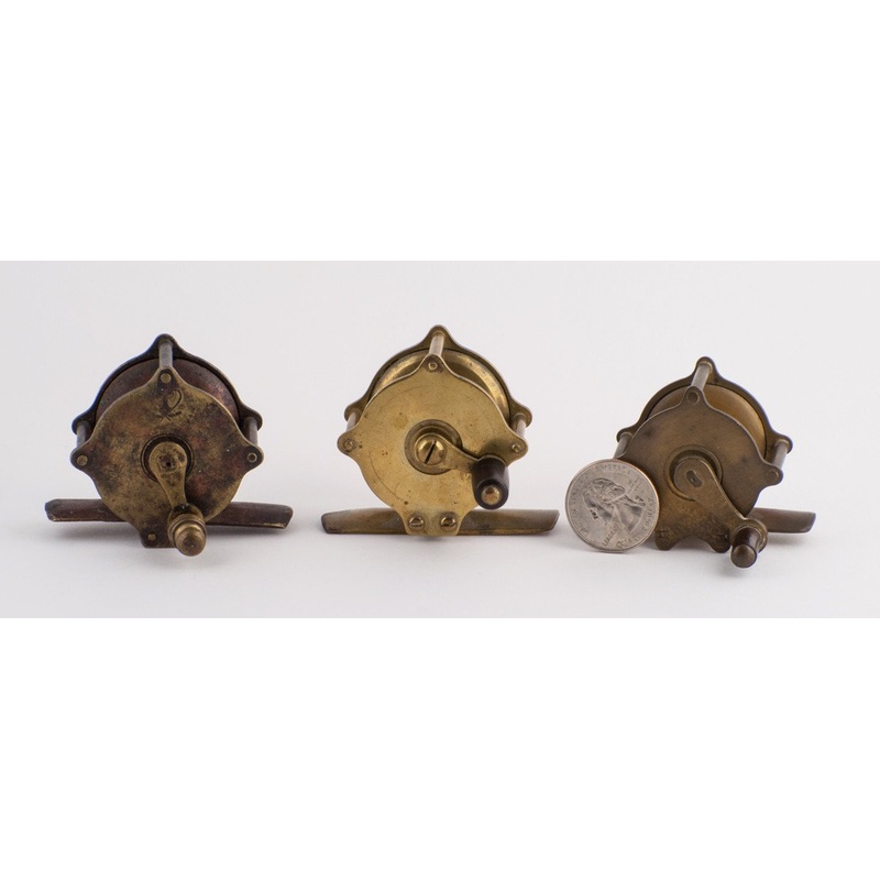 Three Raised Pillar Brass Fly Reels